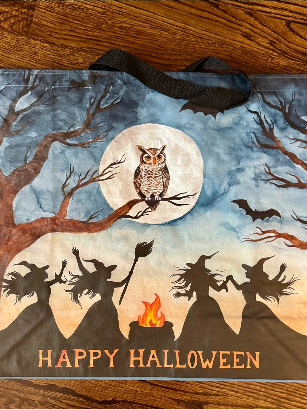Halloween Trick-or-Treat Tote Bag - Blue and Black